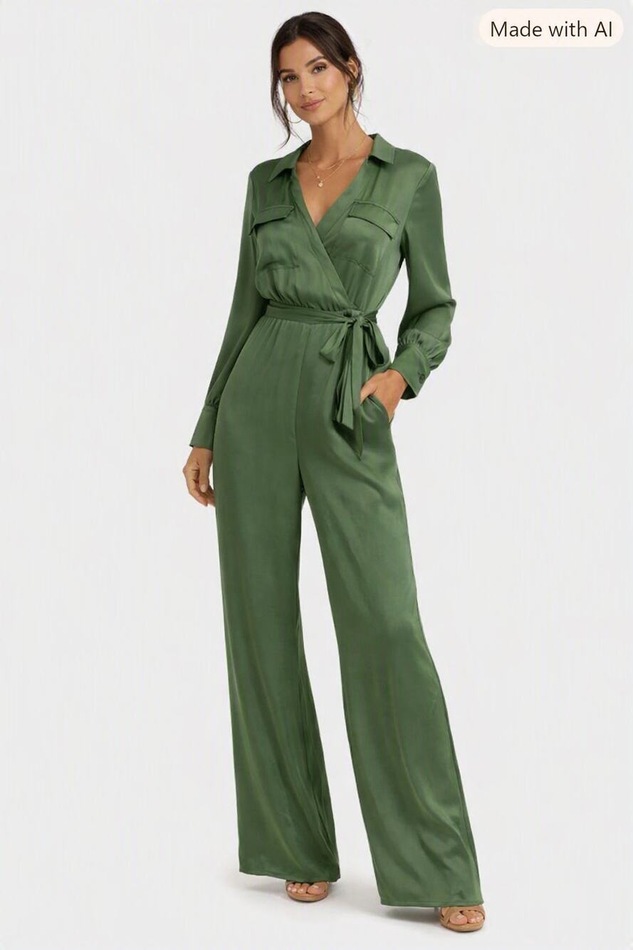 Strut & Bolt Satin Utility Jumpsuit — Size Small — Side Zip